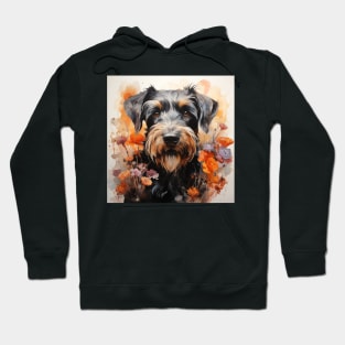 The dog was in the middle of a field of blooming flowers. have a smile on the face and looks happy Hoodie